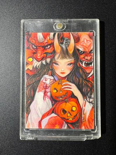 NO.19 好又多金牌大场，新店点关注不迷路！每周一站式配齐，方便凑单！（周6晚8点截拍，卖家送拍0抽成！） - 【1/1手绘卡】万圣节 画师小珍珠【南瓜刻就相思面，甜糖融开岁月柔】