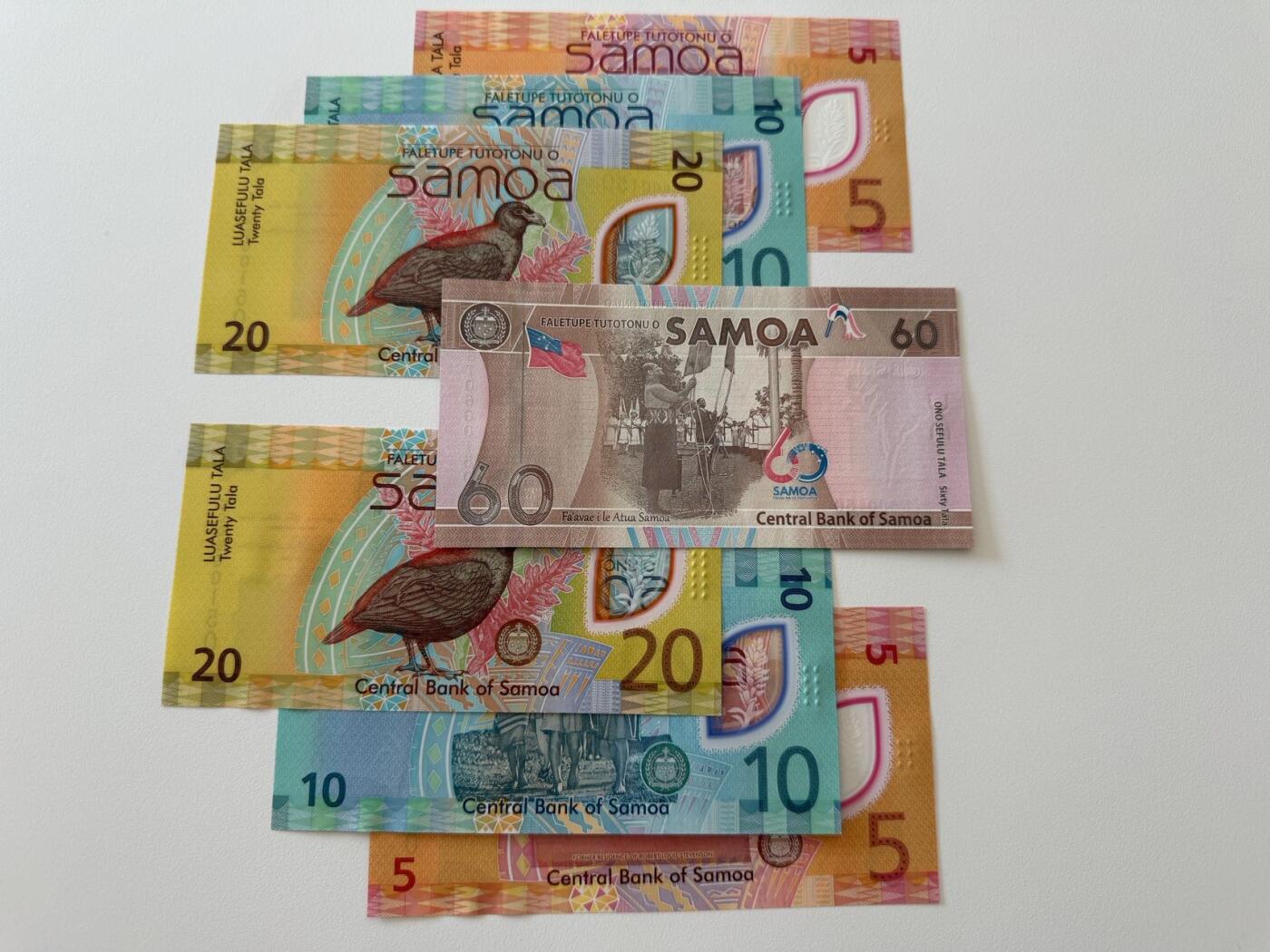 🐍甜小邱世界纸币收藏🐍第138期精品场💐 首发冠全同号000150 小套共7张 全新UNC 萨摩亚5-10-20-60塔拉 流通钞+纪念钞 （含原装册）