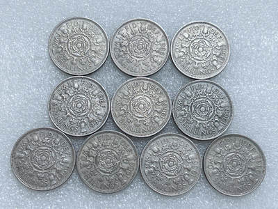 第一海外回流一元起拍收藏 散集专场  第283期 - 英国1966年2先令硬币 10枚