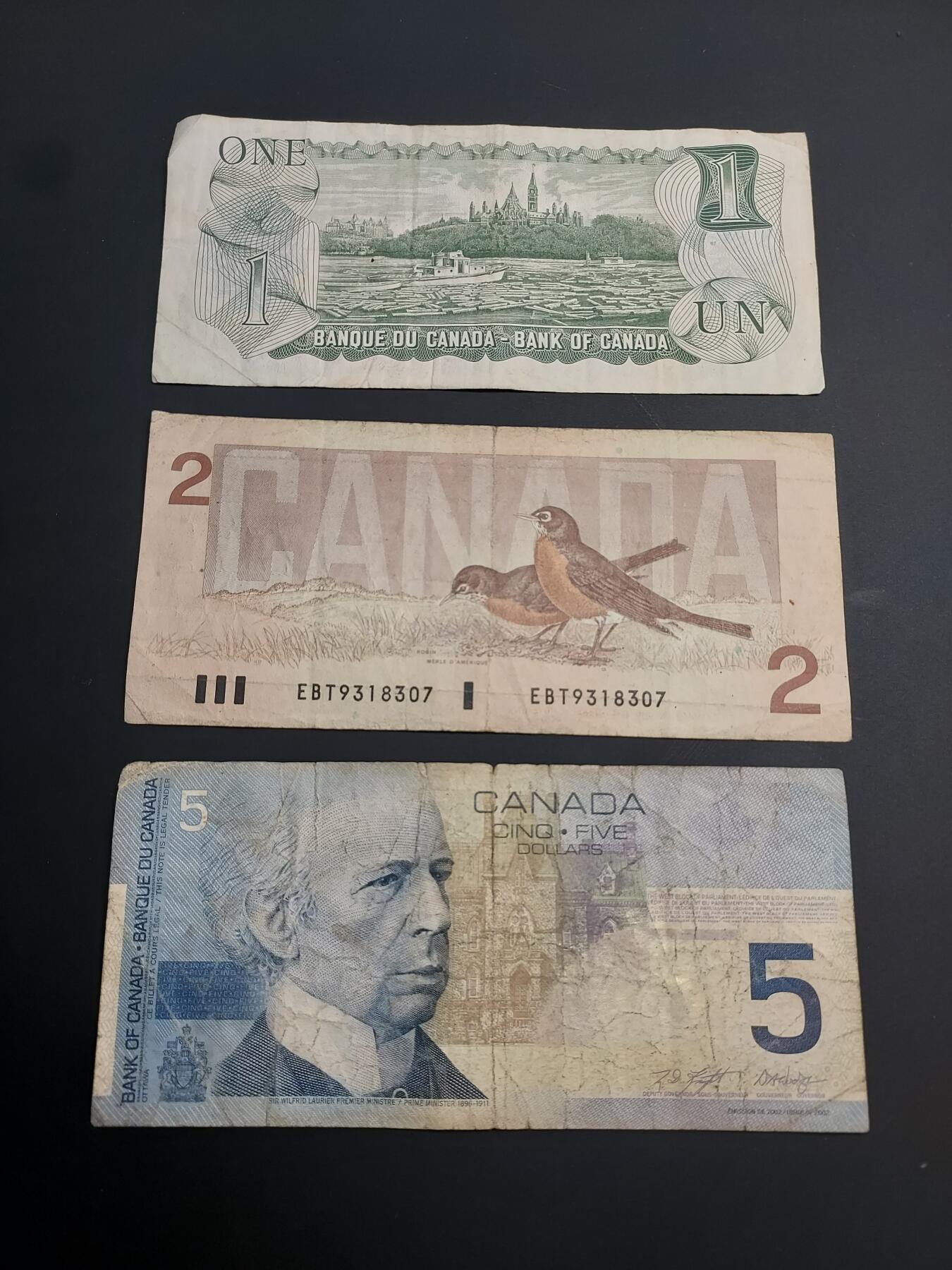 博彦收藏   1月3日 8点钱币专场 全场包邮 加拿大旧版1/2/5元 流通品