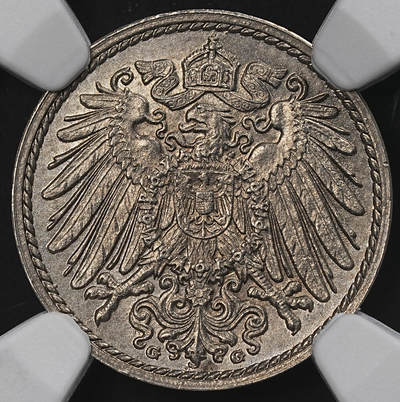 修遠堂世界钱币第九十九期 - NGC MS64 1910年德国5芬尼 大逆背 少见 G厂铭