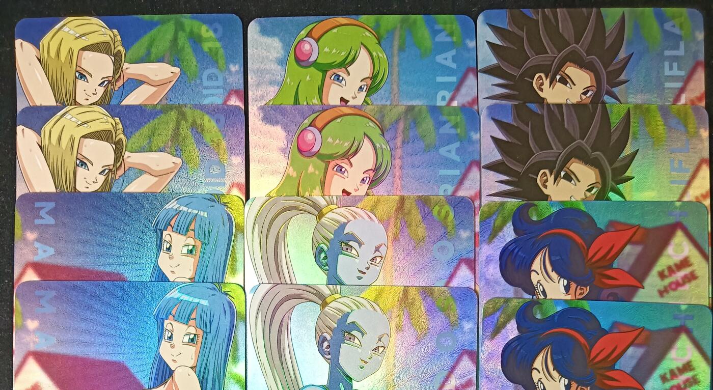 花开卡拍第53期（12月28号周日截拍，品控勿拍!!!拍品不寄存，运费5元，自制卡难免瑕疵，可能存在轻微撞角爆边等出厂瑕疵，品控介意勿拍！） 冰狗卡牌 艺术卡 龙珠龟仙屋对卡第一弹彩闪12张