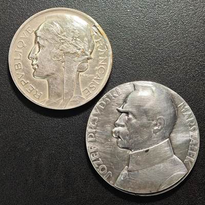 【德藏】世界币章拍卖第159期(元旦专场拍卖) - 2枚一组 欧洲老铜章 详细尺寸请看拍品介绍