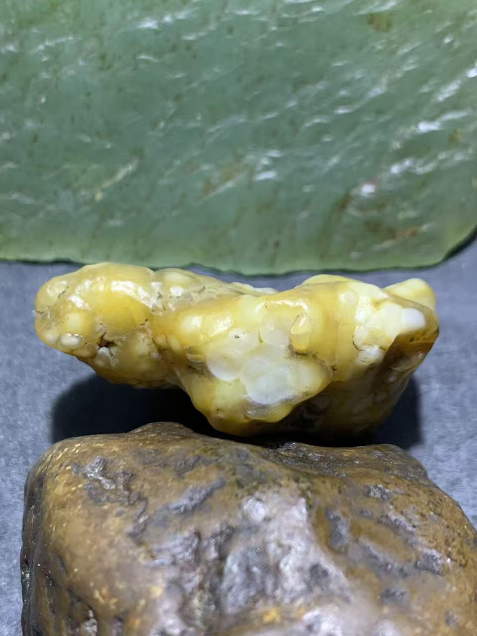 精美戈壁鱼籽纹筋脉石原石一颗，