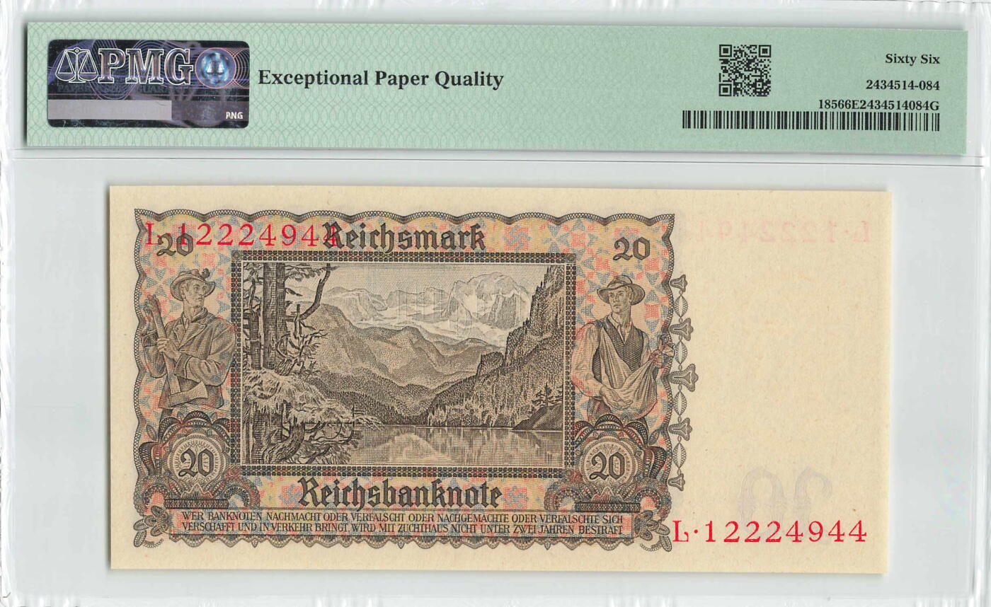 小福收藏拍卖第200期 【庆典场 中拍就有好礼相赠】评级币精选场 本期有捷克斯洛伐克20年100克朗慕夏作品大珍 69分倒置百位号布隆迪世界最大纸币  35年版加拿大经典 苏格兰格拉斯哥大学500年纪念钞倒置小号 卡塔尔80年100里亚尔冠军分 美国教育券 意大利拉斐尔 乌克兰 库克群岛 墨西哥 南斯拉夫 亚美尼亚等多国精美高分珍稀老钞精品纸币 德国 1939年 20马克 双尾 PMG66 EPQ 季军分