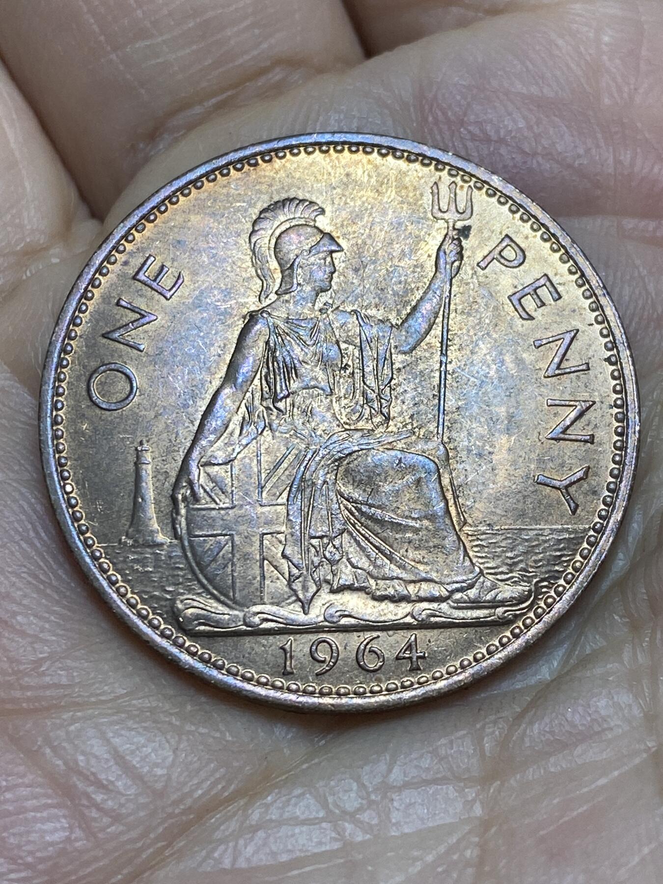 2025年第一百四十三场(总第一百六十九场）外国好品散币场(免佣金) 英国🇬🇧1964年1便士(伊丽莎白二世青年桂冠第二版)