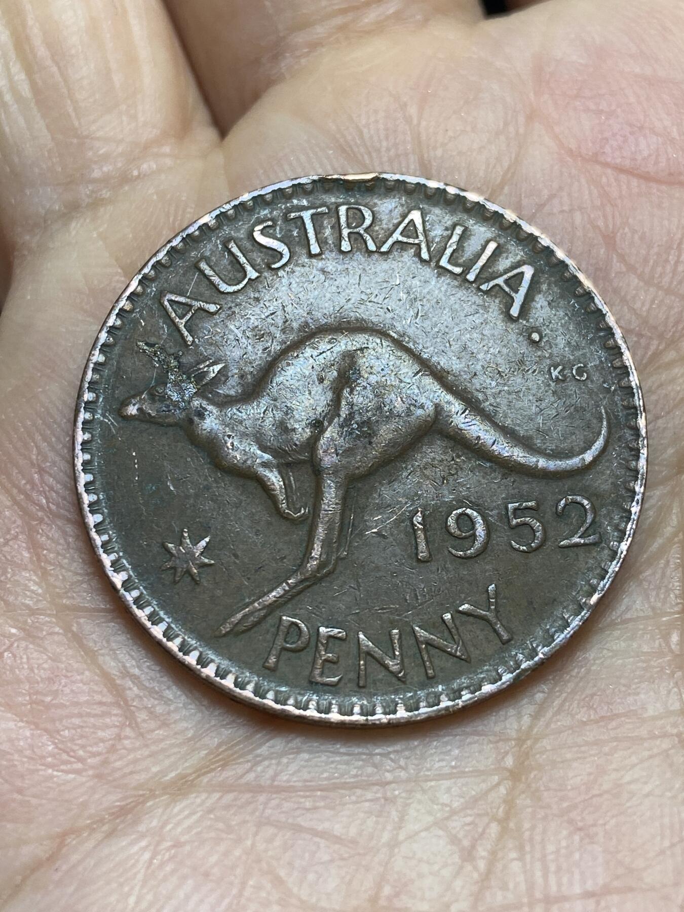 2025年第一百四十三场(总第一百六十九场）外国好品散币场(免佣金) 澳大利亚1952年1便士(乔治六世第三版，m版墨尔本造)