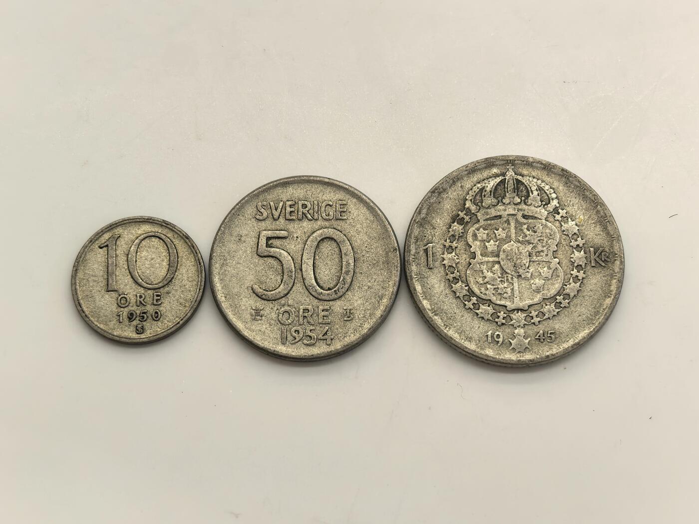 博洋堂世界钱币拍卖第154期（全场包邮） 瑞典小银币一组3枚