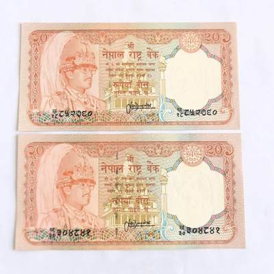 各国外币第105期 无佣金 - 尼泊尔20卢比 1995年2张 全新