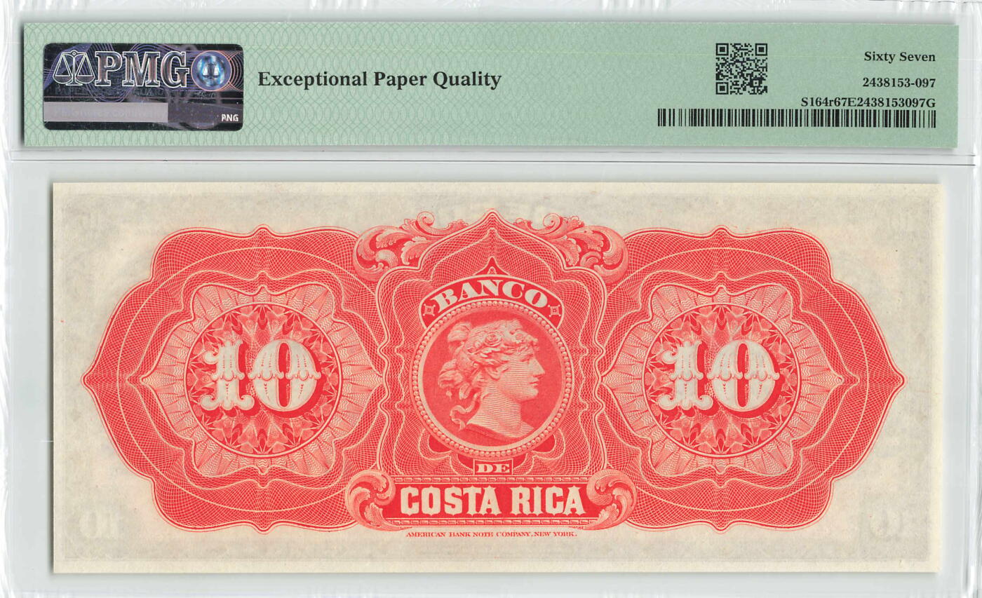 小福收藏拍卖第198期 评级币精选场  本期有菲律宾百位靓号100000比索超大纪念钞 苏里南25000盾花鸟版最高值 柬埔寨珍品56年50瑞尔 南越未发行版最高值打飞机  巴哈马彩背 老挝中国代印57年样钞 匈牙利 斯洛伐克 法罗群岛等多国精美高分珍稀老钞精品纸币 哥斯达黎加 1899年 10比索 库存票 尼亚加拉大瀑布 精美 数3 PMG67 EPQ 冠军分！！！