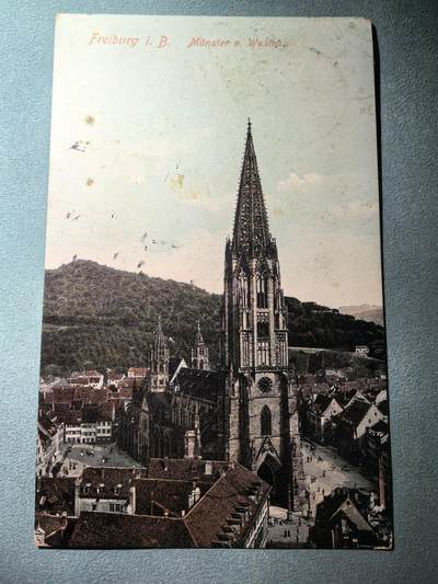 盛世勋华——号角文化勋章邮票专场拍卖第296期 - 德国（1939）1938年实寄明信片 弗莱堡大教堂