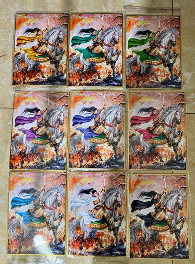 NO.19 好又多金牌大场，新店点关注不迷路！每周一站式配齐，方便凑单！（周6晚8点截拍，卖家送拍0抽成！） - 【亲签】山河潮玩 青朴亲签 扈三娘 A4色纸一套9张