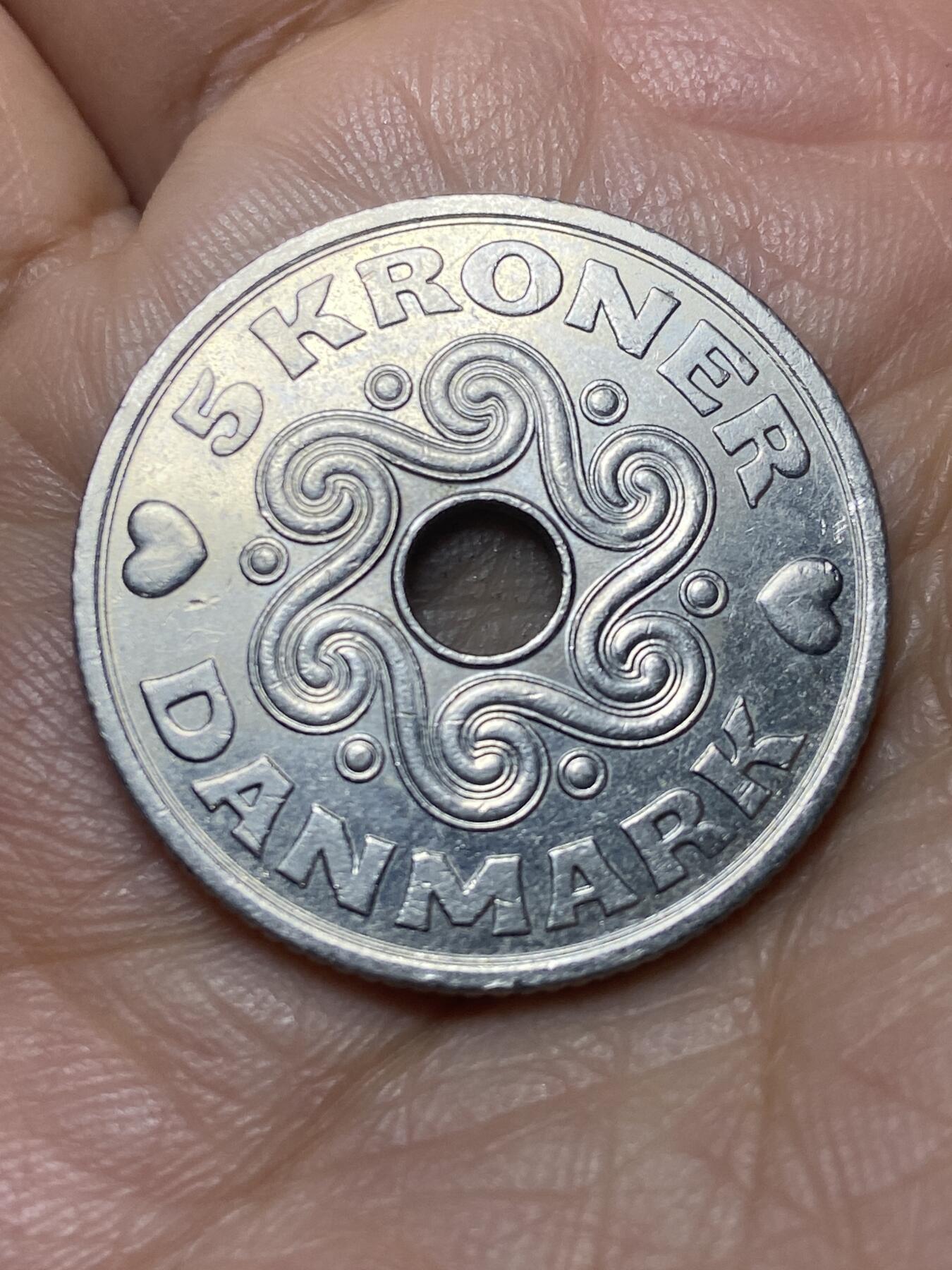 2025年第一百四十场(总第一百六十六场）外国好品散币场(免佣金) 丹麦🇩🇰1998年5克朗(玛格丽特二世第四版，LG; JPA版)