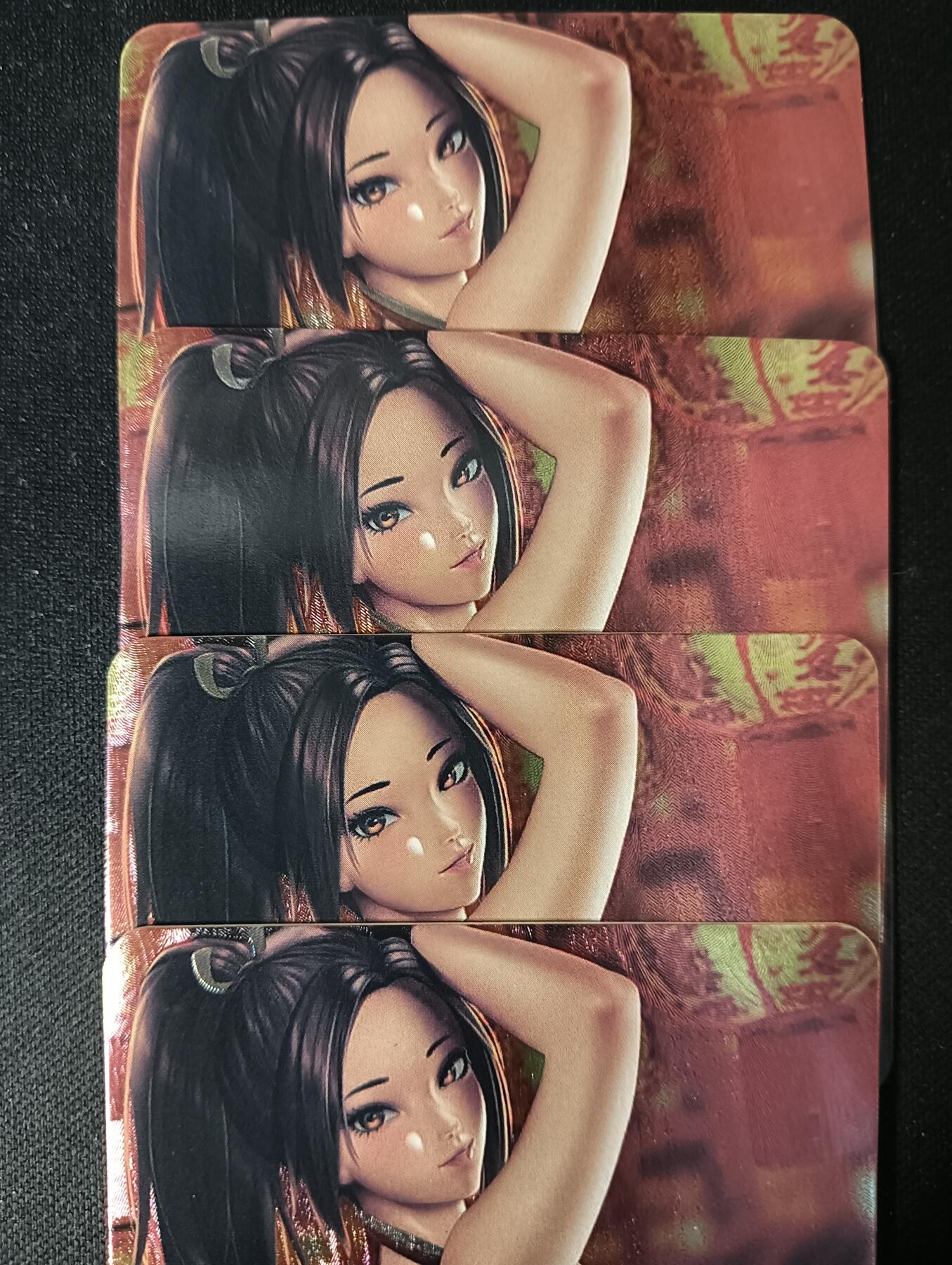 花开卡拍第53期（12月28号周日截拍，品控勿拍!!!拍品不寄存，运费5元，自制卡难免瑕疵，可能存在轻微撞角爆边等出厂瑕疵，品控介意勿拍！） 宁缺卡牌 不知火舞四宫 粗闪