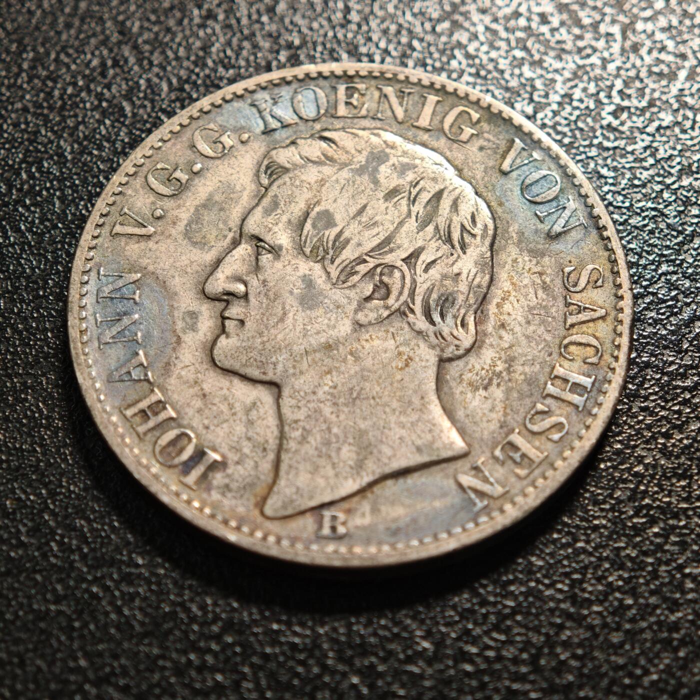 【德藏】世界币章拍卖第159期(元旦专场拍卖) 1867年 德国萨克森采矿泰勒银币 直径约：33.1mm；重约：18.1g