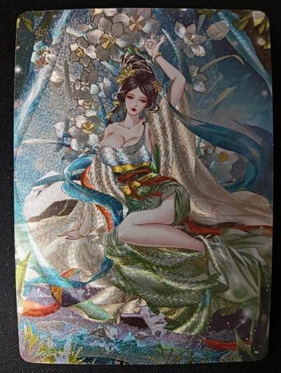 花开卡拍第53期（12月28号周日截拍，品控勿拍!!!拍品不寄存，运费5元，自制卡难免瑕疵，可能存在轻微撞角爆边等出厂瑕疵，品控介意勿拍！） - 燎原 玲姐 十二花神 甄宓 幻彩粗闪1张