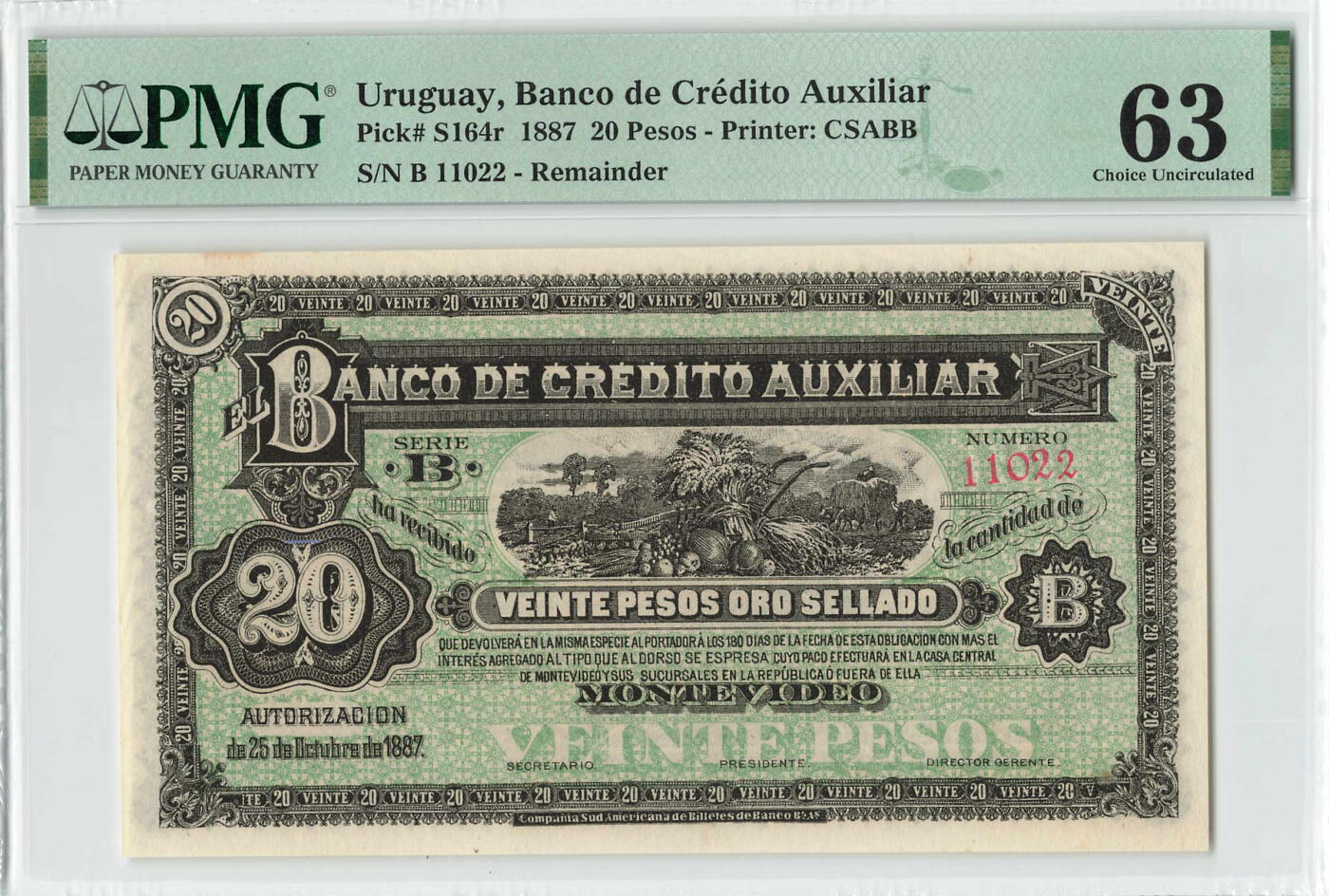 小福收藏拍卖第200期 【庆典场 中拍就有好礼相赠】评级币精选场 本期有捷克斯洛伐克20年100克朗慕夏作品大珍 69分倒置百位号布隆迪世界最大纸币  35年版加拿大经典 苏格兰格拉斯哥大学500年纪念钞倒置小号 卡塔尔80年100里亚尔冠军分 美国教育券 意大利拉斐尔 乌克兰 库克群岛 墨西哥 南斯拉夫 亚美尼亚等多国精美高分珍稀老钞精品纸币 乌拉圭 1887年 20比索 少见 库存票 11022靓号 PMG63