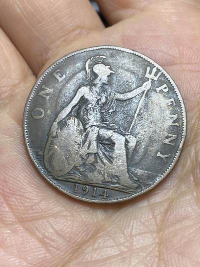 2025年第一百四十三场(总第一百六十九场）外国好品散币场(免佣金) - 透打–英国🇬🇧1914年1便士(乔治五世第一版)