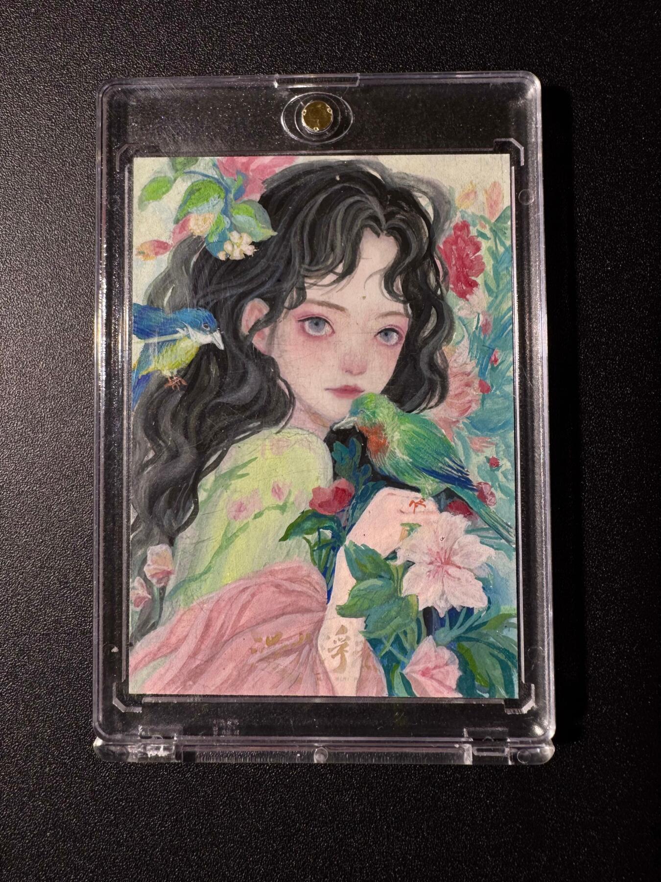 NO.19 好又多金牌大场，新店点关注不迷路！每周一站式配齐，方便凑单！（周6晚8点截拍，卖家送拍0抽成！） 【1/1手绘卡】赏花少女 画师圆圈圈【柳丝摇曳燕双飞，少女寻芳过翠微】