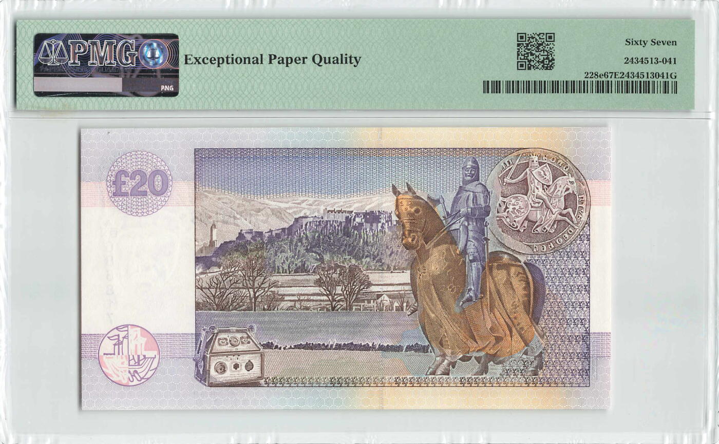 小福收藏拍卖第200期 【庆典场 中拍就有好礼相赠】评级币精选场 本期有捷克斯洛伐克20年100克朗慕夏作品大珍 69分倒置百位号布隆迪世界最大纸币  35年版加拿大经典 苏格兰格拉斯哥大学500年纪念钞倒置小号 卡塔尔80年100里亚尔冠军分 美国教育券 意大利拉斐尔 乌克兰 库克群岛 墨西哥 南斯拉夫 亚美尼亚等多国精美高分珍稀老钞精品纸币 苏格兰 克莱斯勒戴尔银行 2003年 20镑 PMG67 EPQ 亚军分（冠军分仅2枚）