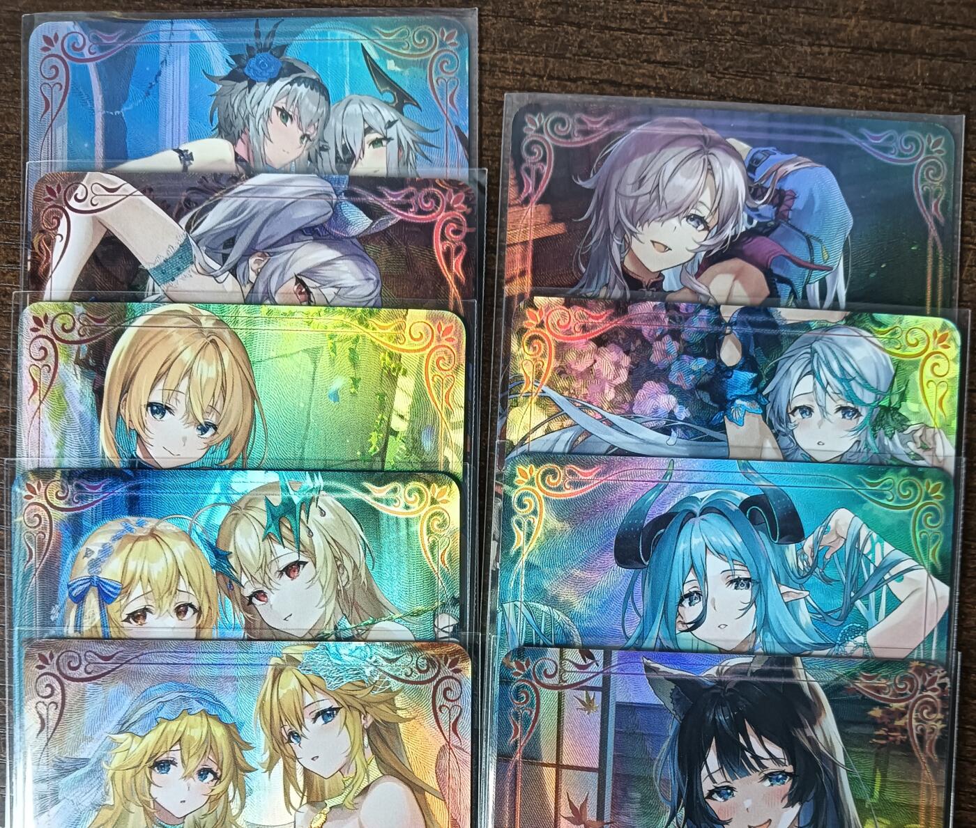 花开卡拍第53期（12月28号周日截拍，品控勿拍!!!拍品不寄存，运费5元，自制卡难免瑕疵，可能存在轻微撞角爆边等出厂瑕疵，品控介意勿拍！） 玩卡秀 多部动漫女主合集 一套9张 大雷御姐 折光彩闪