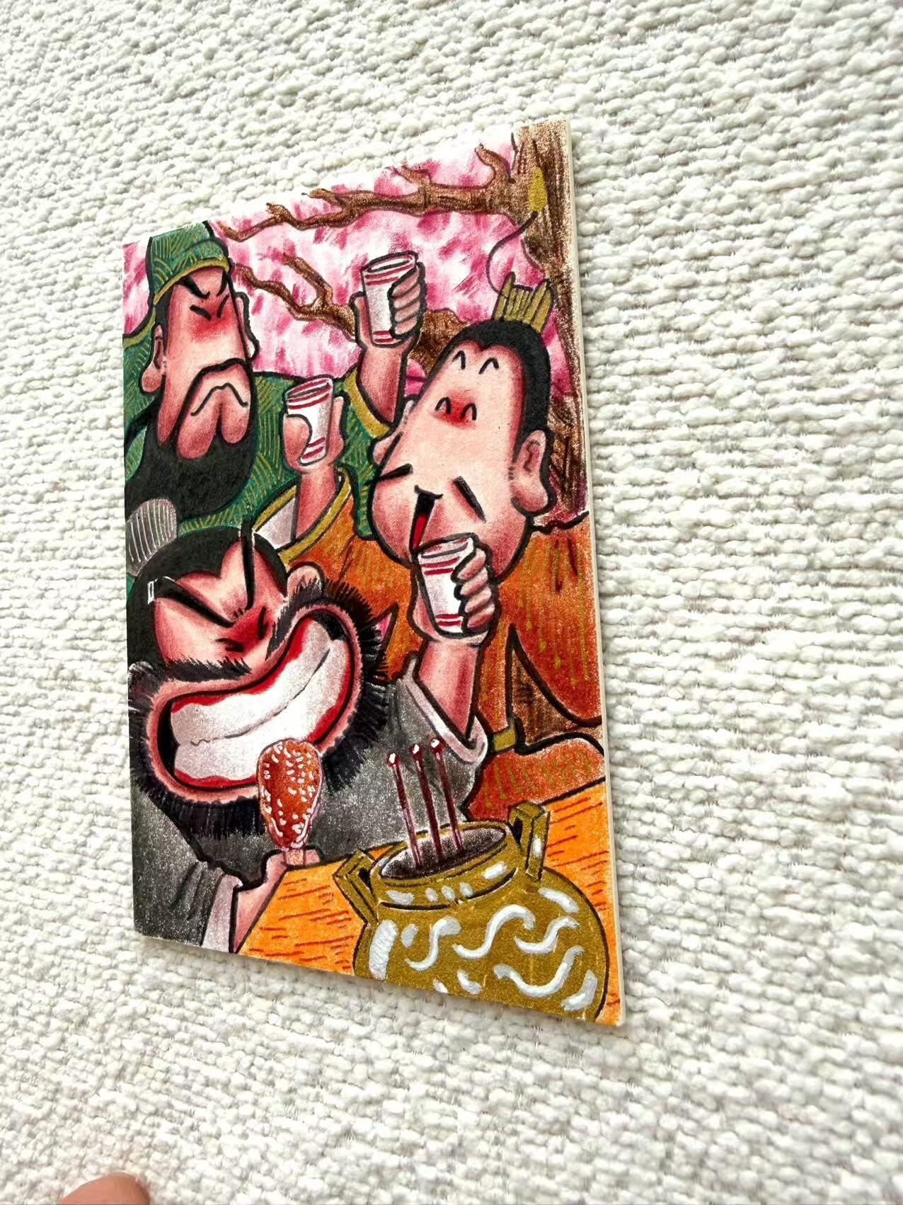 天玑星卡拍第155期《12.29年终场周一截拍》持续收拍收评中 满赠卡需备注 【手绘卡】居子  桃园三结义 手绘卡