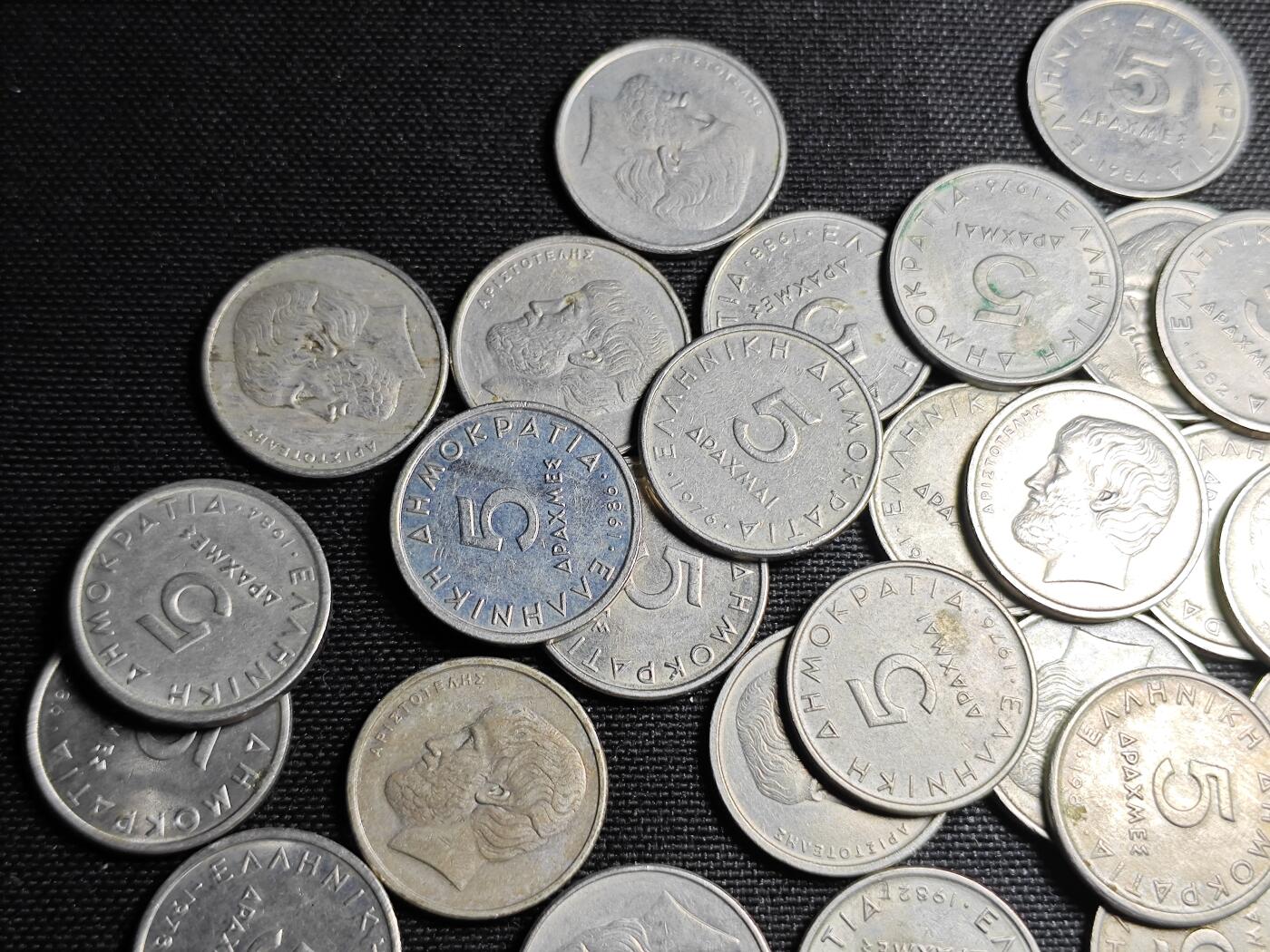 KK钱币收藏小铺 《套币 好品/批量散币专场》  2月预留时间 周末发货  希腊5德拉克马57枚一组