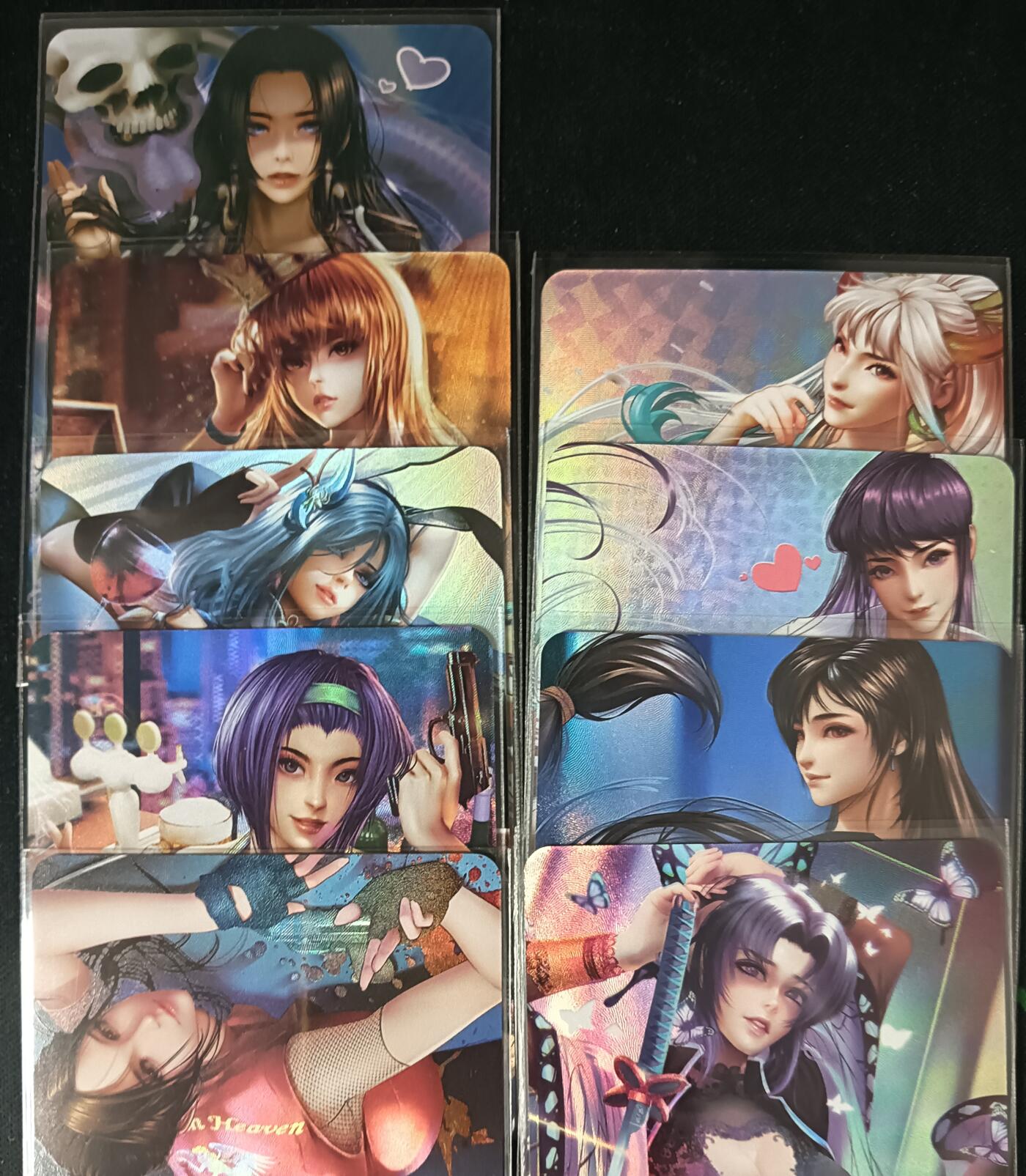 花开卡拍第53期（12月28号周日截拍，品控勿拍!!!拍品不寄存，运费5元，自制卡难免瑕疵，可能存在轻微撞角爆边等出厂瑕疵，品控介意勿拍！） 补丁 海贼王系列 画风复古中带有现代 很独特 一套9张 折光彩闪