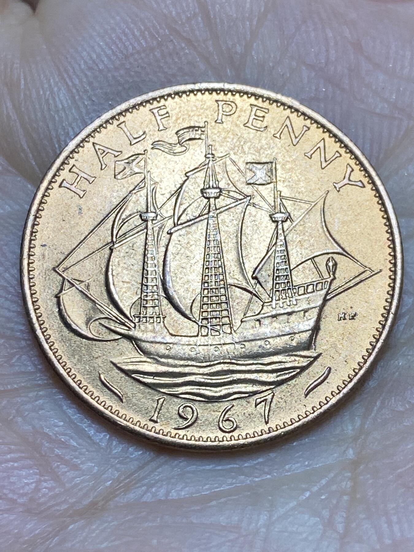 2025年第一百四十三场(总第一百六十九场）外国好品散币场(免佣金) 英国🇬🇧1967年半便士(伊丽莎白二世青年桂冠第二版，普制币关门年)