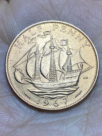 2025年第一百四十三场(总第一百六十九场）外国好品散币场(免佣金) - 英国🇬🇧1967年半便士(伊丽莎白二世青年桂冠第二版，普制币关门年)