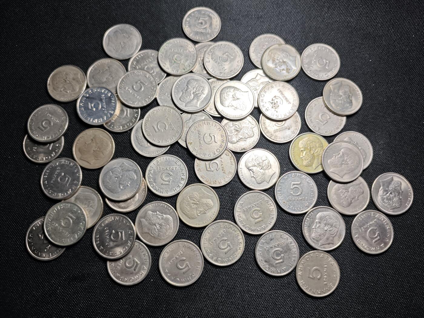 KK钱币收藏小铺 《套币 好品/批量散币专场》  2月预留时间 周末发货  希腊5德拉克马57枚一组