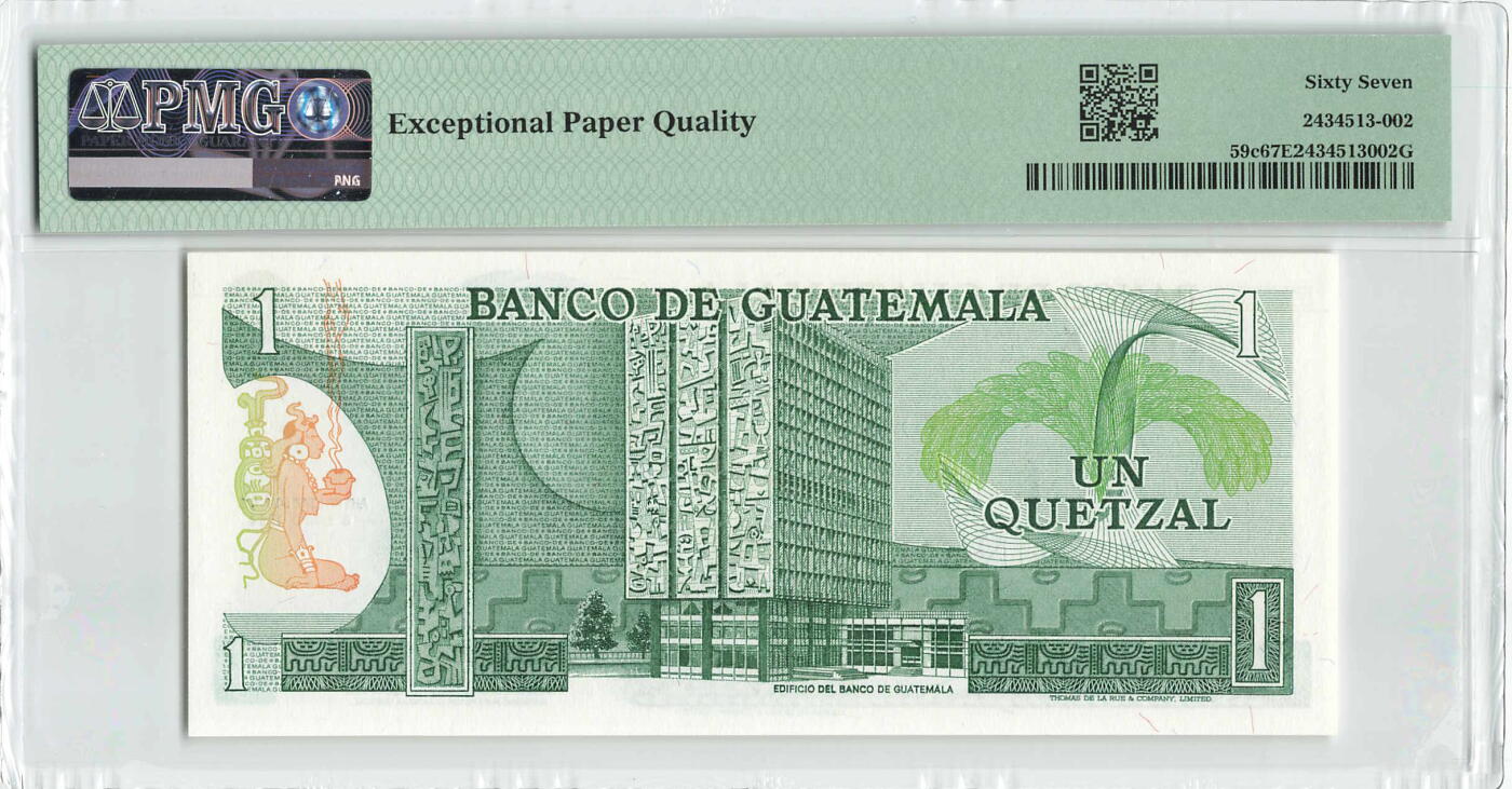 小福收藏拍卖第198期 评级币精选场  本期有菲律宾百位靓号100000比索超大纪念钞 苏里南25000盾花鸟版最高值 柬埔寨珍品56年50瑞尔 南越未发行版最高值打飞机  巴哈马彩背 老挝中国代印57年样钞 匈牙利 斯洛伐克 法罗群岛等多国精美高分珍稀老钞精品纸币 危地马拉 1982年 1格查尔 无47 少见早期版本 PMG67 EPQ 亚军分