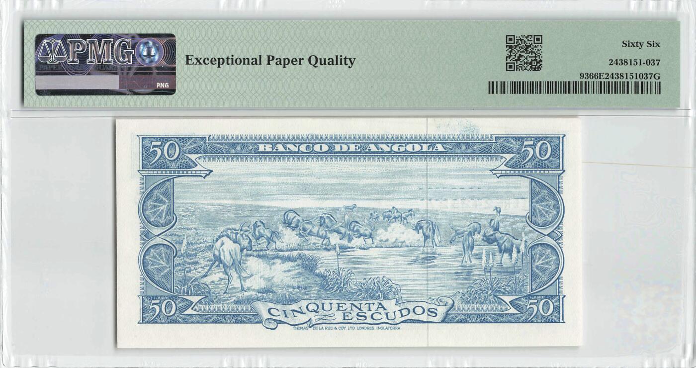 小福收藏拍卖第198期 评级币精选场  本期有菲律宾百位靓号100000比索超大纪念钞 苏里南25000盾花鸟版最高值 柬埔寨珍品56年50瑞尔 南越未发行版最高值打飞机  巴哈马彩背 老挝中国代印57年样钞 匈牙利 斯洛伐克 法罗群岛等多国精美高分珍稀老钞精品纸币 安哥拉 1962年 50埃斯库多 PMG66 EPQ 亚军分