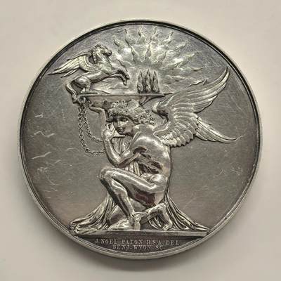 博洋堂世界钱币拍卖第154期（全场包邮） - B.Wyon作品，苏格兰皇家绘画、雕塑和建筑学院银章，68mm，217克。