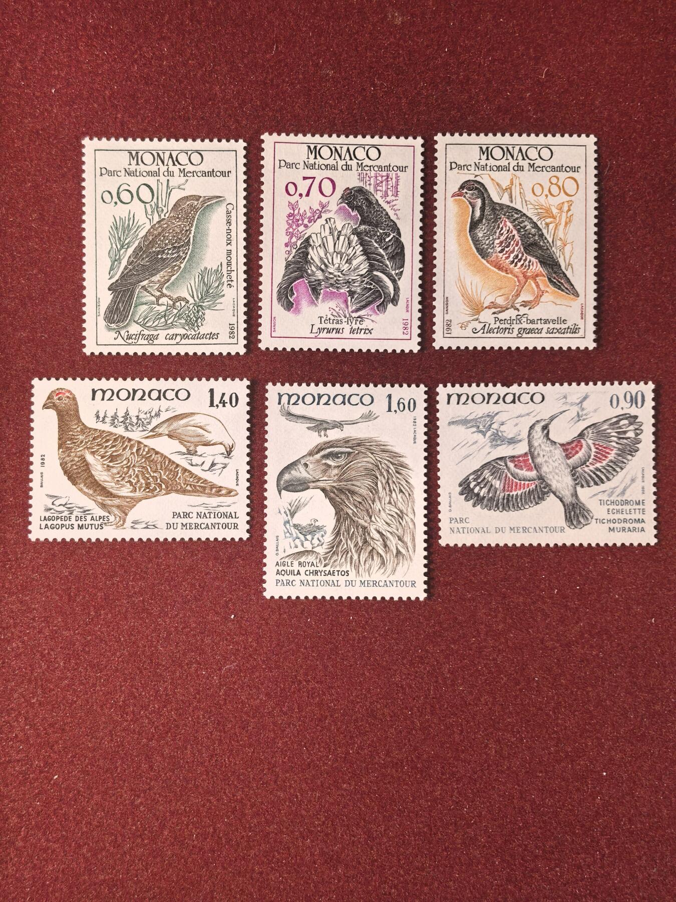 联合阁邮币社™ ——“多国邮票”👍🏻👏🏻👍🏻👏🏻 摩纳哥 鸟类 全套新