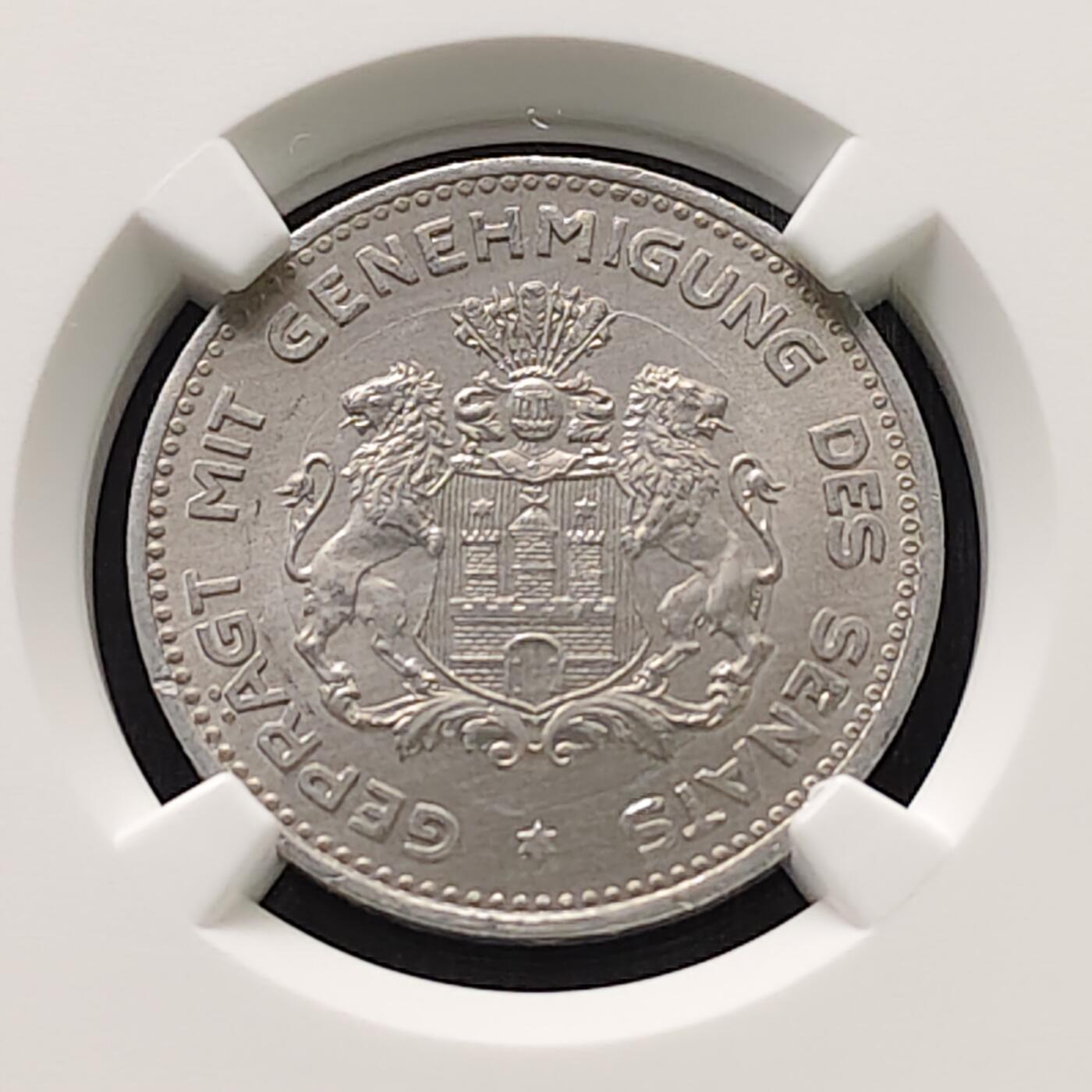 【全场包邮】纯粹捡漏拍491场（免费代拍第28场） 【收藏级·亚军分】德国汉堡1923年1/100马克-NGC MS65（更高分仅2枚）