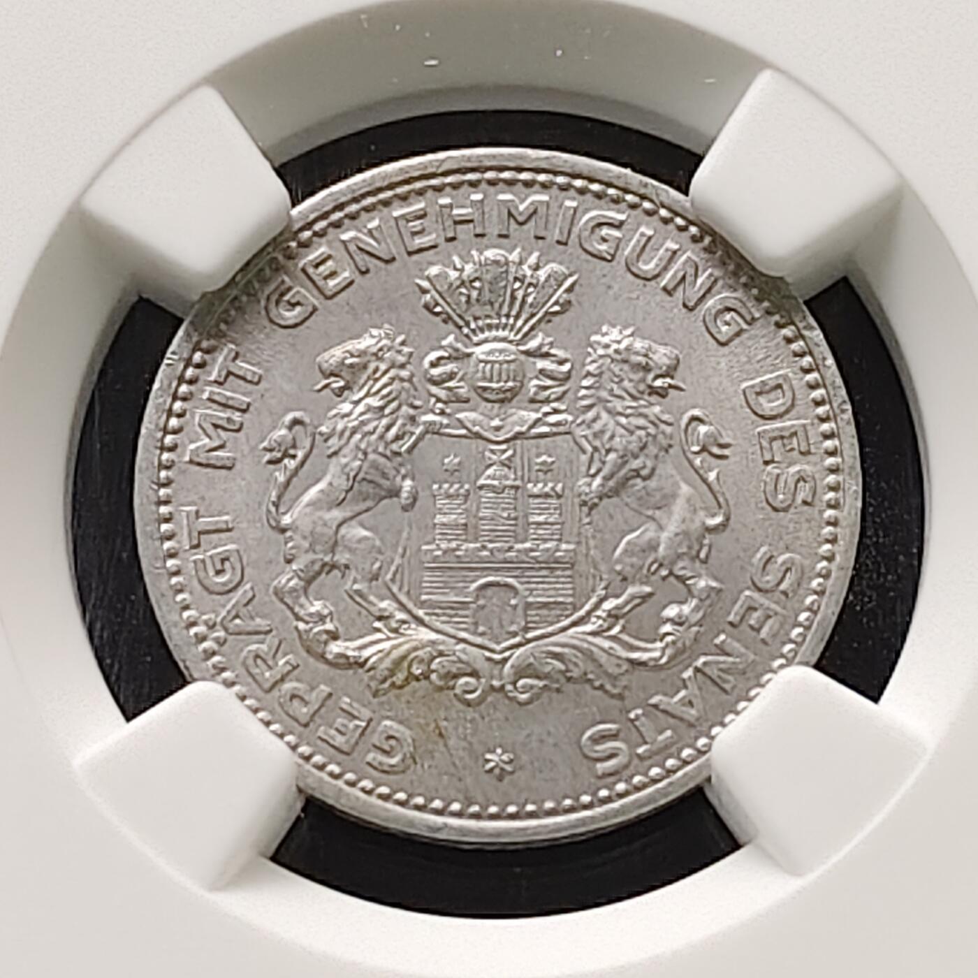 【全场包邮】纯粹捡漏拍491场（免费代拍第28场） 【收藏级·亚军分】德国汉堡1923年5/100马克-NGC MS65（更高分仅3枚）