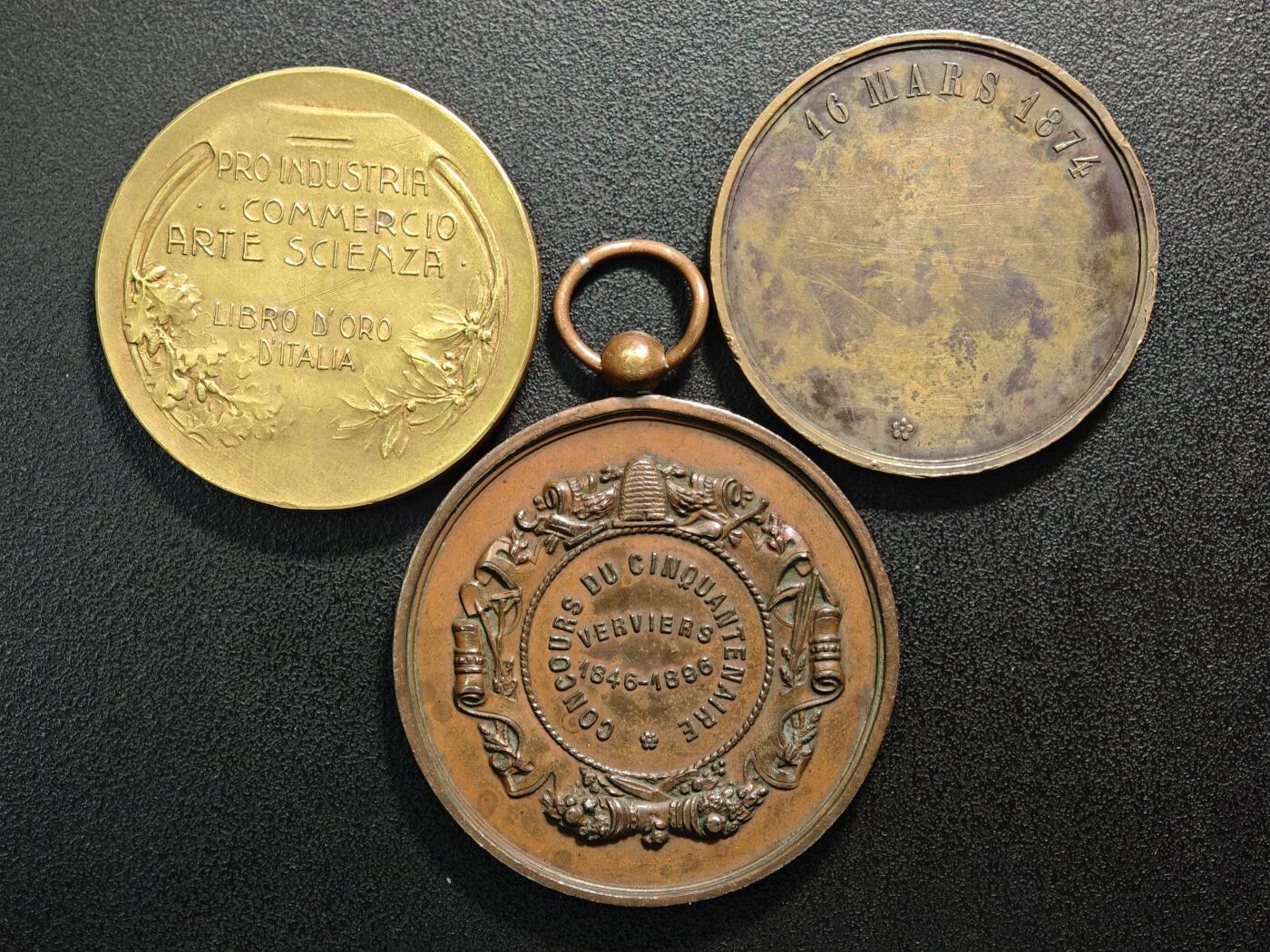 【德藏】世界币章拍卖第159期(元旦专场拍卖) 3枚一组 欧洲老铜章 详细尺寸请看拍品介绍