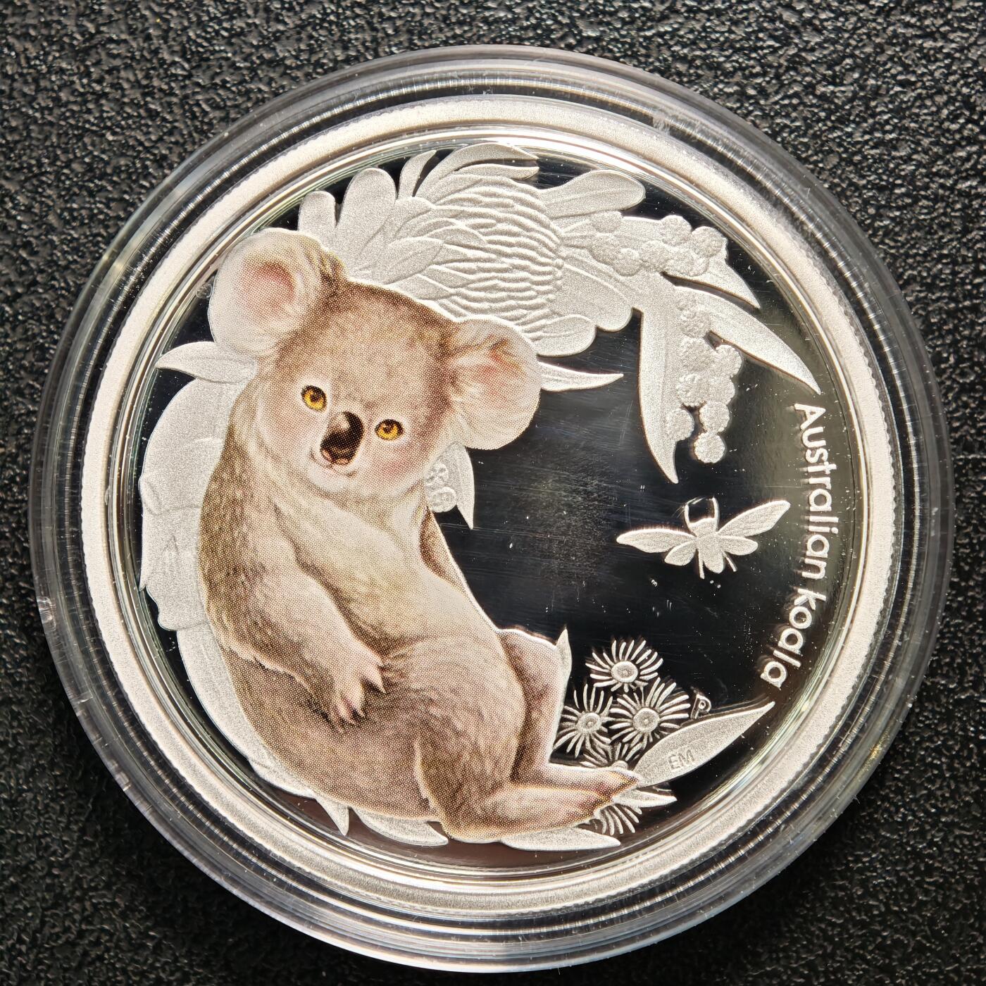 【德藏】世界币章拍卖第159期(元旦专场拍卖) 2011年 澳大利亚1/2盎司考拉彩色投资银币 999银 镜面十足