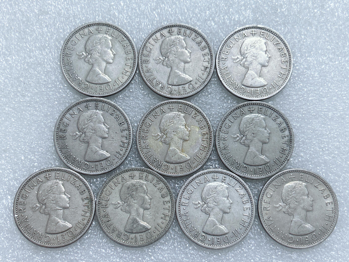 第一海外回流一元起拍收藏 散集专场  第283期 英国1966年2先令硬币 10枚