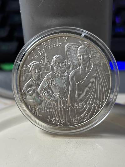 第186期拍卖 - 获奖美国2007年詹姆斯敦建城400周年纪念银币,900银，26.72克，荣获世界硬币大奖赛"最佳历史意义币"大奖！！【银价418】