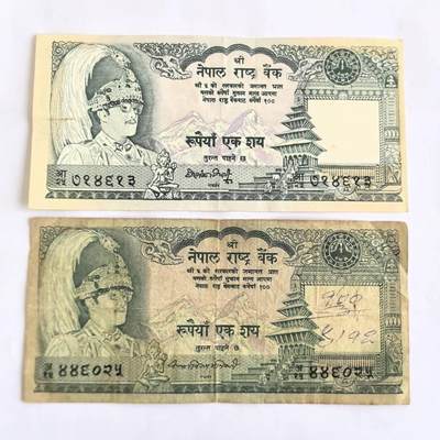 各国外币第105期 无佣金 - 尼泊尔100卢比 不同签名2张