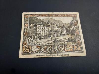 博彦收藏   1月3日 8点钱币专场 全场包邮 - 德国1923 地方 25芬尼纸币 流通品