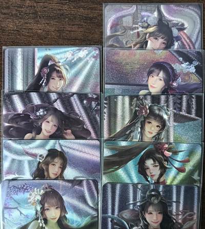 花开卡拍第53期（12月28号周日截拍，品控勿拍!!!拍品不寄存，运费5元，自制卡难免瑕疵，可能存在轻微撞角爆边等出厂瑕疵，品控介意勿拍！） - 日替内室卡牌 战国女将 粗闪9张