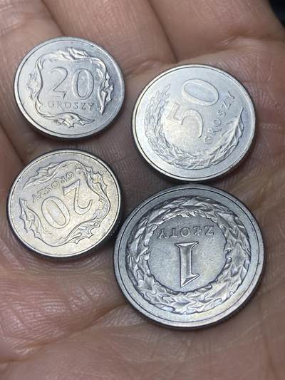 2025年第一百四十场(总第一百六十六场）外国好品散币场(免佣金) - 波兰🇵🇱4枚：1998年、2000年20格罗希，2009年50格罗希，1991年1兹罗提