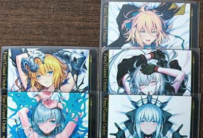 花开卡拍第53期（12月28号周日截拍，品控勿拍!!!拍品不寄存，运费5元，自制卡难免瑕疵，可能存在轻微撞角爆边等出厂瑕疵，品控介意勿拍！） - 白花恋诗 FGO系列一套5张  非常好看 钻闪