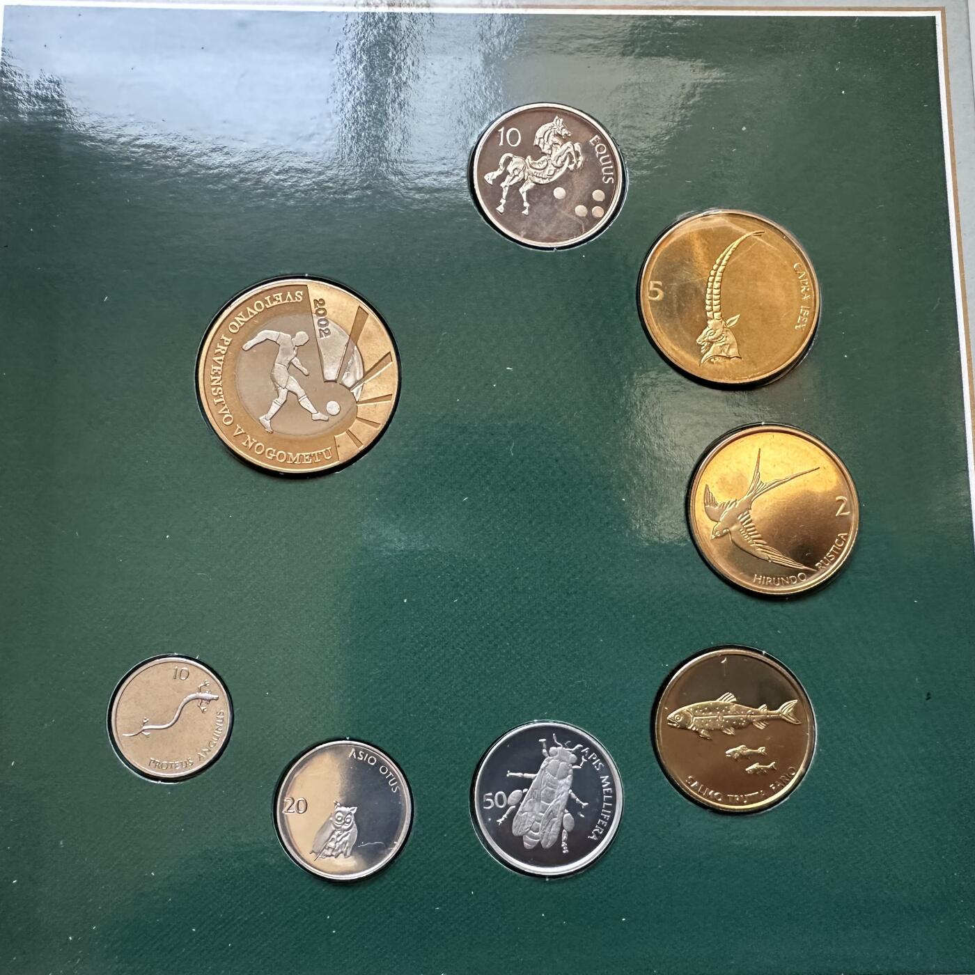 🌹外币初藏🌹🐯2025年第146场  每周二四六晚8️⃣点 接代拍 斯洛文尼亚2002年套币含韩日世界杯500纪念币