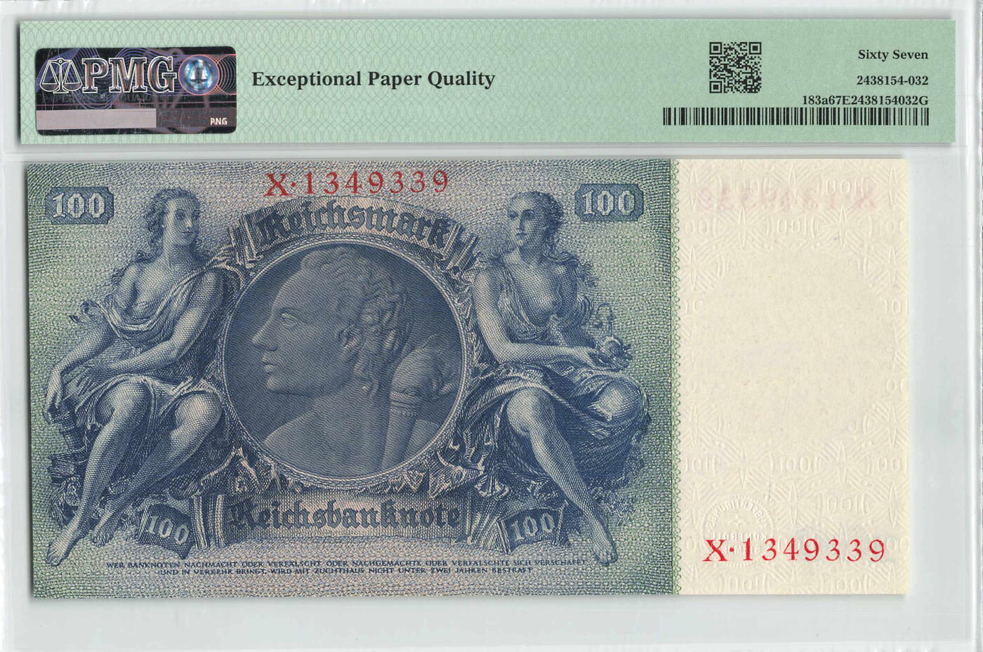 小福收藏拍卖第200期 【庆典场 中拍就有好礼相赠】评级币精选场 本期有捷克斯洛伐克20年100克朗慕夏作品大珍 69分倒置百位号布隆迪世界最大纸币  35年版加拿大经典 苏格兰格拉斯哥大学500年纪念钞倒置小号 卡塔尔80年100里亚尔冠军分 美国教育券 意大利拉斐尔 乌克兰 库克群岛 墨西哥 南斯拉夫 亚美尼亚等多国精美高分珍稀老钞精品纸币 德国 1935年 100马克 有机化学之父李比希男爵 PMG67 EPQ 亚军分（冠军分仅1枚）