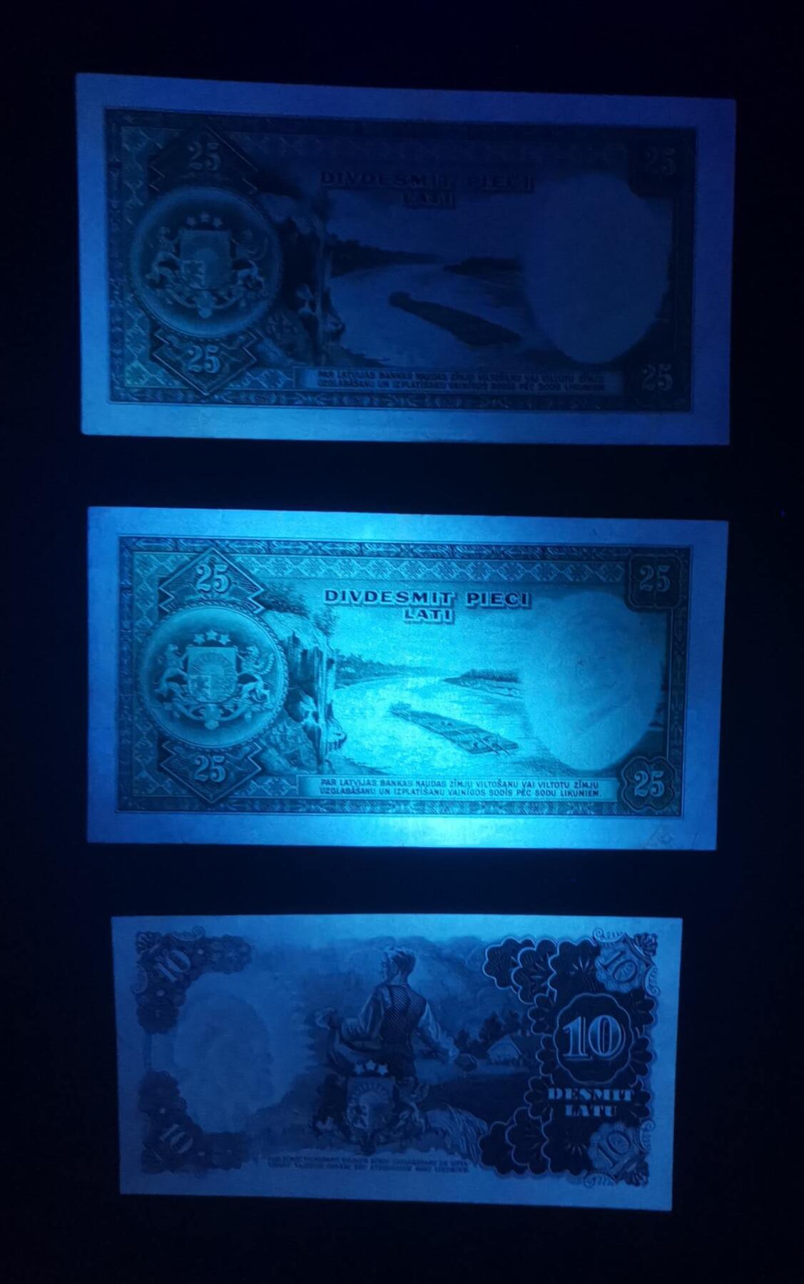 《艾美收藏》第226期-12.28周日外币精品场-蛇年收官 拉脱维亚近代流通好品3张 25面值2张&10面值1张