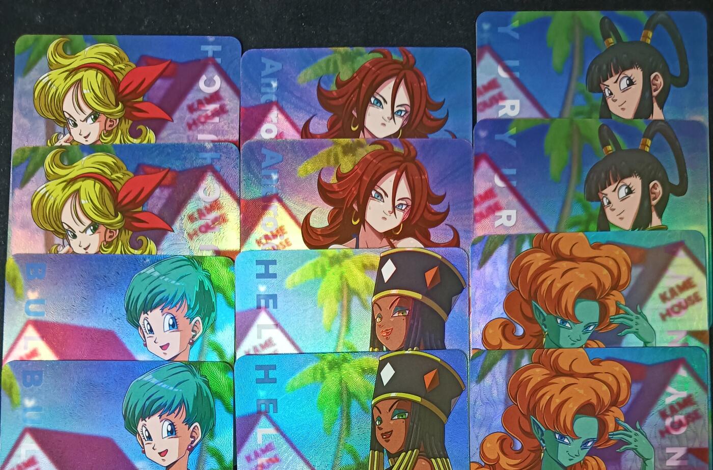 花开卡拍第53期（12月28号周日截拍，品控勿拍!!!拍品不寄存，运费5元，自制卡难免瑕疵，可能存在轻微撞角爆边等出厂瑕疵，品控介意勿拍！） 冰狗卡牌 艺术卡 龙珠龟仙屋对卡第二弹彩闪12张